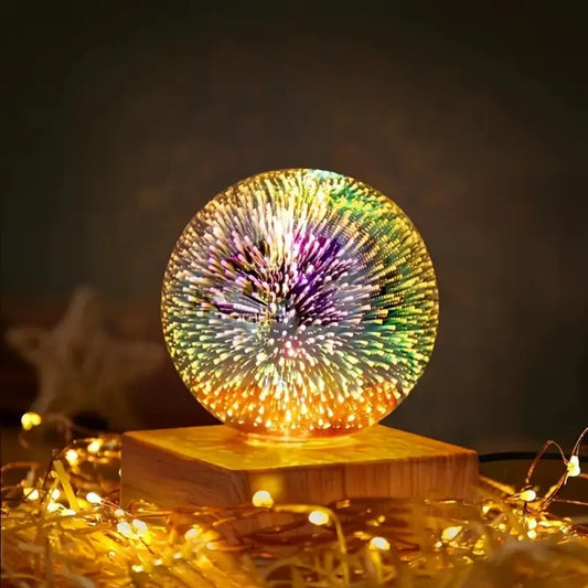 3D-Feuerwerks-Kristall-Globelampe