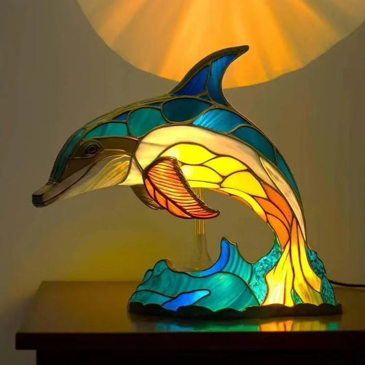 Boho-Delfin-Tischlampe