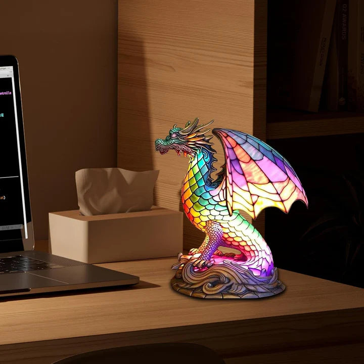 Boho-Drachenlampe aus Harz