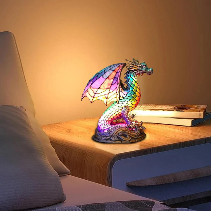 Boho-Drachenlampe aus Harz