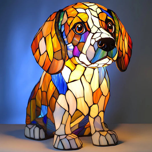 Beagle-Tiffany-Stil-Buntglaslampe