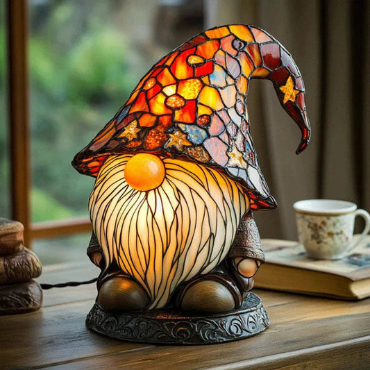 Verspielte Buntglas-Zwergenlampe